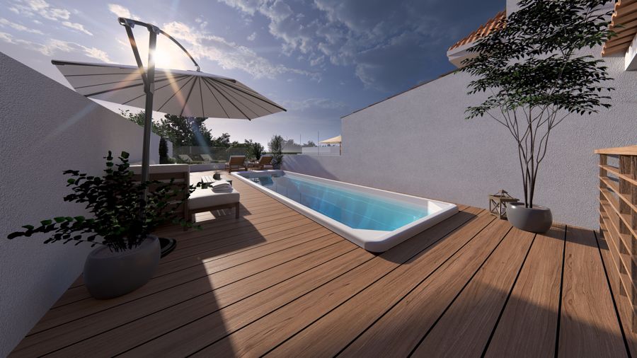 La misma piscina desde el ángulo opuesto.
